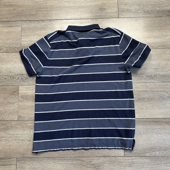 The Nike Polo Shirt Mens Size XL Slim Blue Striped Dri-Fit - Picture 2 of 6